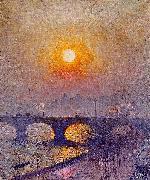 Emile Claus Sunset over Waterloo Bridge